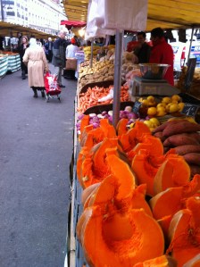 Just imagine the food wealth that lady is pulling home. 
