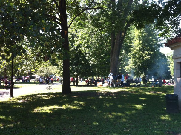 The lighting is terrible here, I know; but look at that smoky hot dog air!